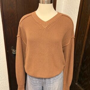 Autumn Cashmere V Neck Cotton Sweater